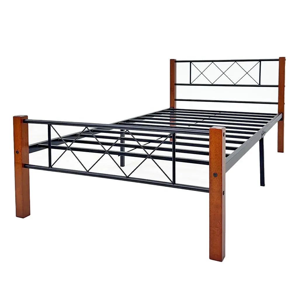 Cama Metal Madera Individual Tokoa (CA-1705) yapcr.com Costa Rica