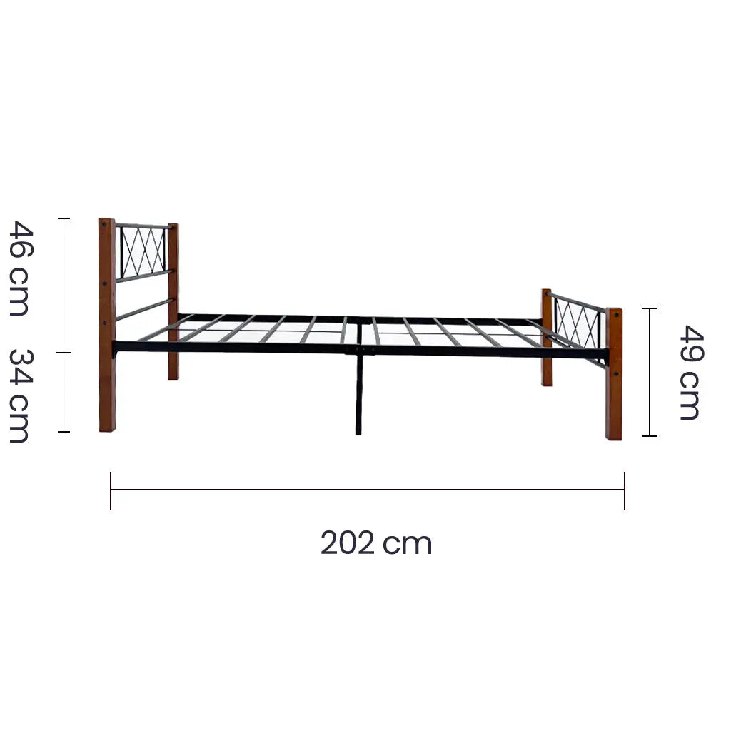 Cama Metal Madera Individual Tokoa (CA-1705) yapcr.com Costa Rica