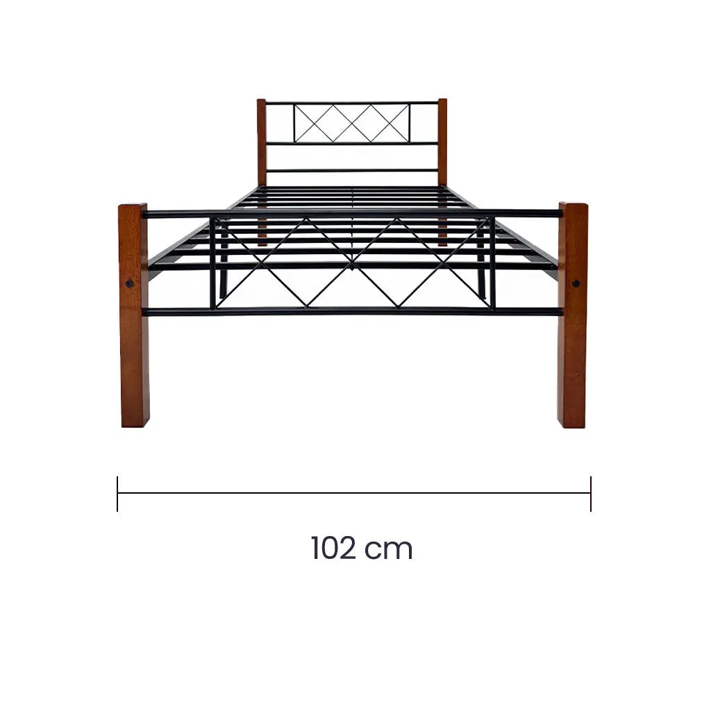 Cama Metal Madera Individual Tokoa (CA-1705) yapcr.com Costa Rica