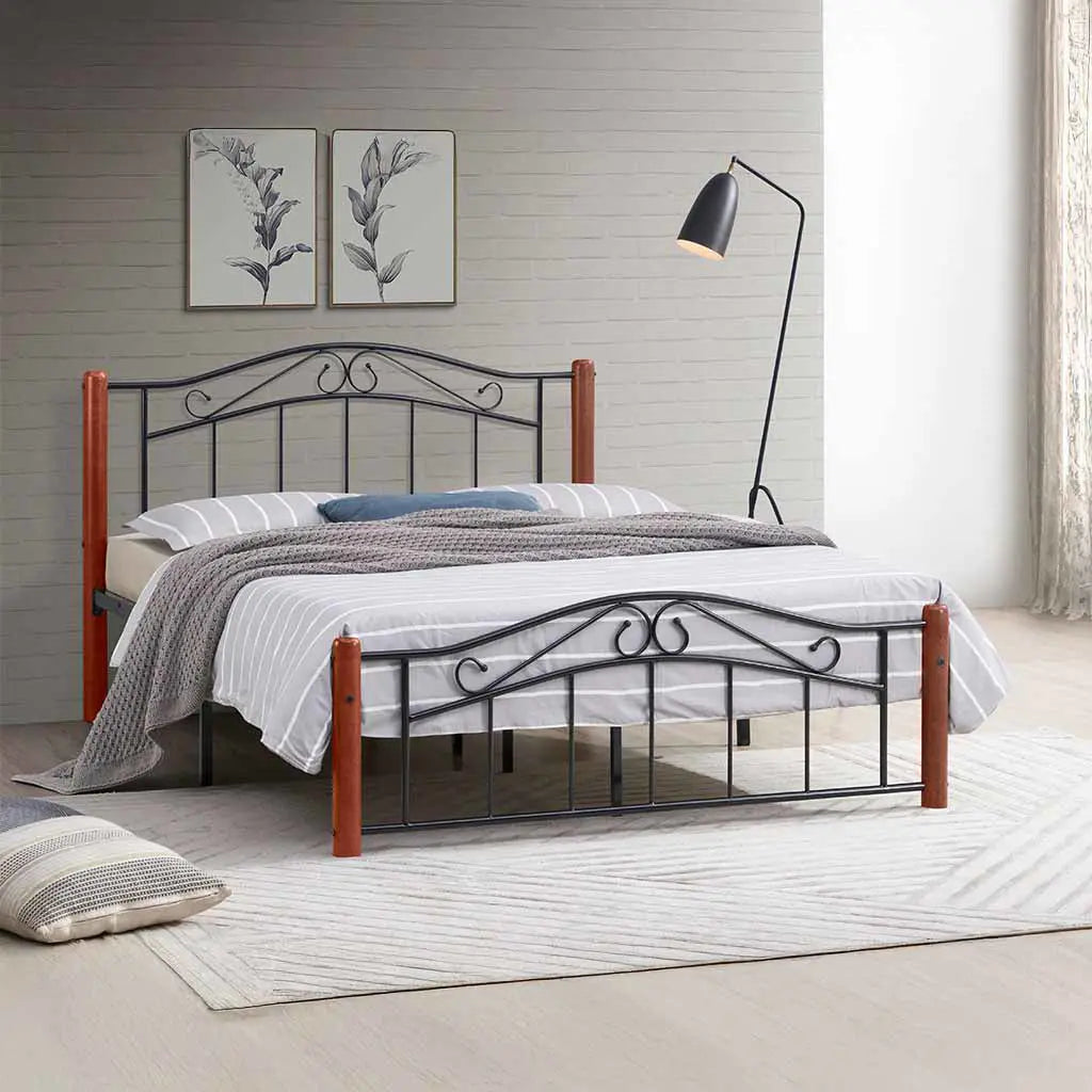 Cama Metal Madera Matrimonial Tokoa (CA-1704) yapcr.com Costa Rica