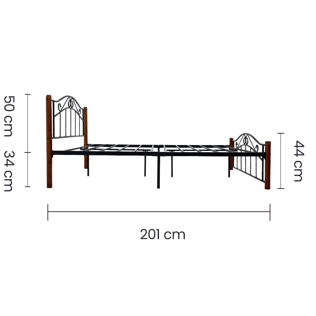 Cama Metal Madera Matrimonial Tokoa (CA-1704) yapcr.com Costa Rica