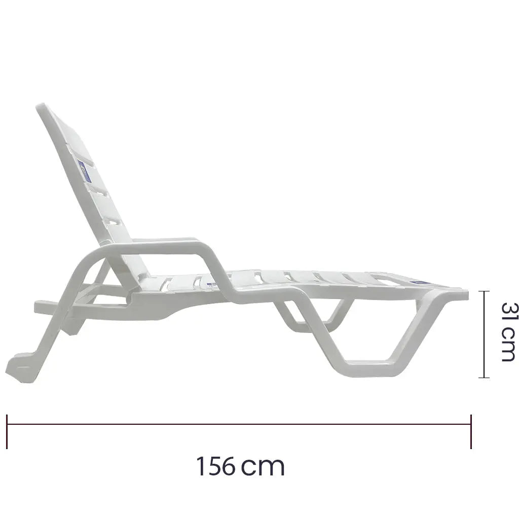 Cama Soleadora Plástica Blanca Reyplast (CEX010000) yapcr.com Costa Rica