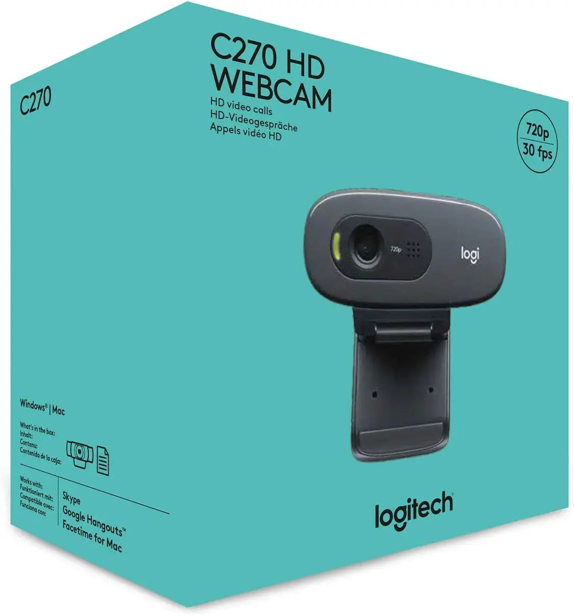 Cámara Web Logitech HD Webcam C270 (960-000694)