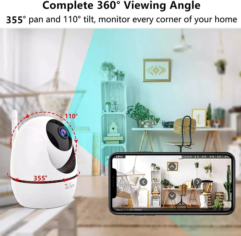 Cámara de Vigilancia Robótica 360° Wi-Fi 1080P Full HD Sunivision para Interiores (AP-AJ688-2MP)