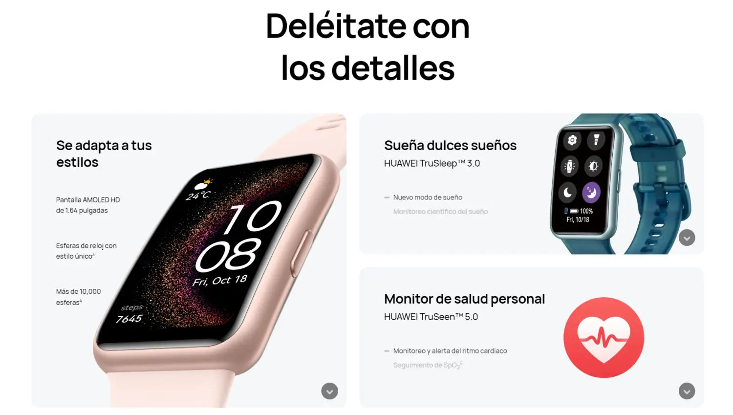 Publicidad del reloj inteligente Huawei Watch Fit SE Rosada con Huawei Truseen.