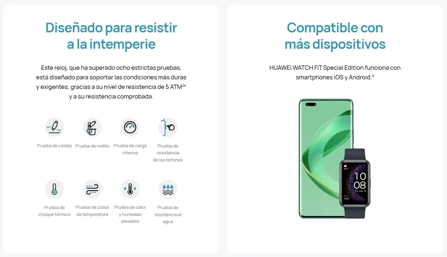 Smartwatch y smartphone de Pulsera Inteligente Huawei Watch Fit SE Rosada.