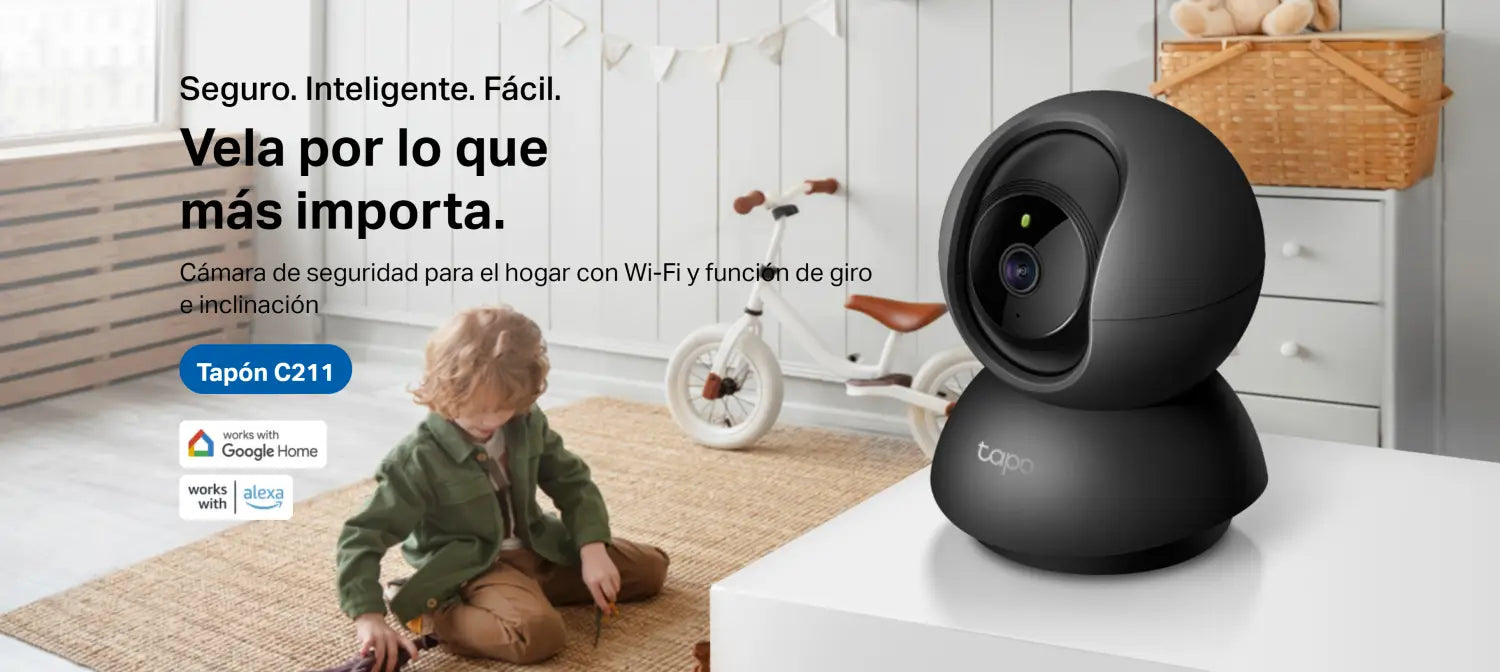 Cámara de Seguridad Inteligente Wi-Fi TP-Link Tapo C211 con alta definición y audio bidireccional.