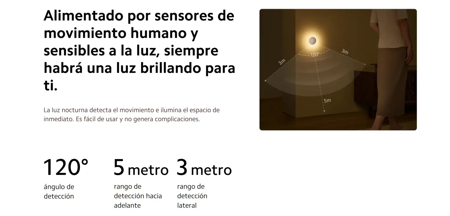 Publicidad de Luz Nocturna con Sensor de Movimiento Xiaomi Night Light 3 GL.