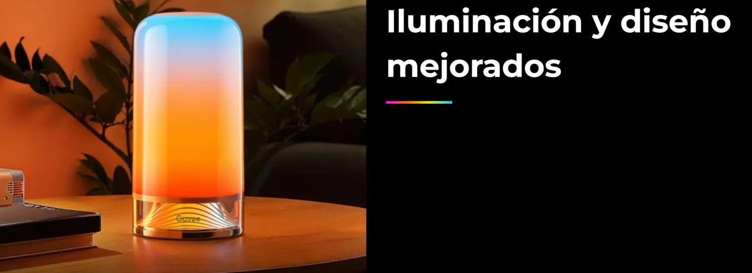Lámpara de Escritorio Inteligente Govee con colores RGB y iluminación dinámica.
