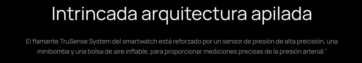 Texto sobre características del Reloj Inteligente Huawei Watch D2 Dorado y monitoreo de presión arterial.