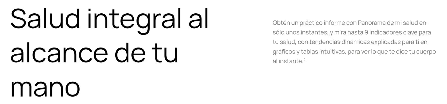 Publicidad de salud en español para Reloj Inteligente Huawei Watch D2 Dorado con presión arterial.