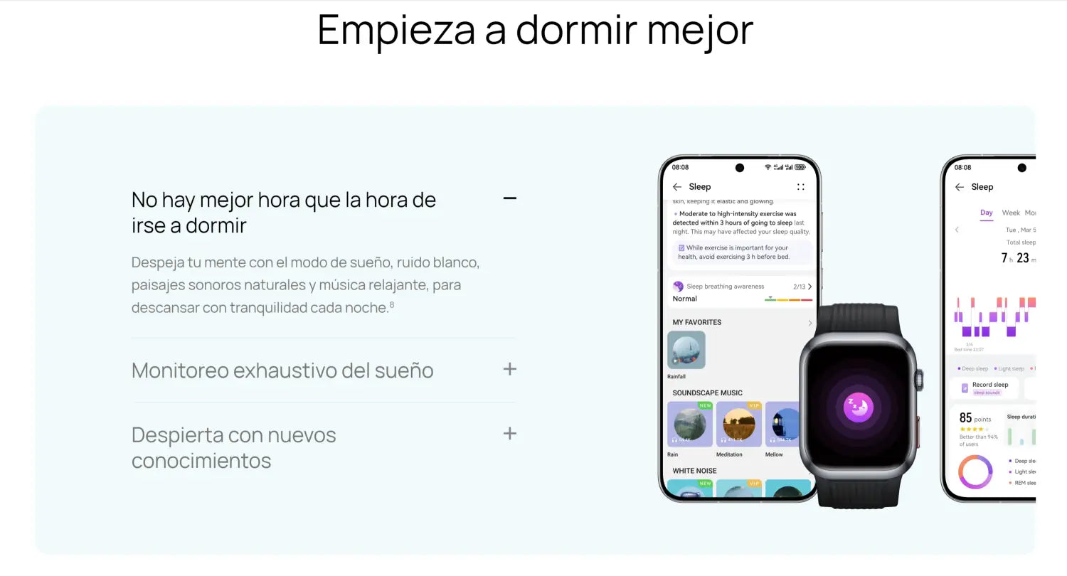 Tecnología de seguimiento del sueño en el Reloj Inteligente Huawei Watch D2 Dorado.
