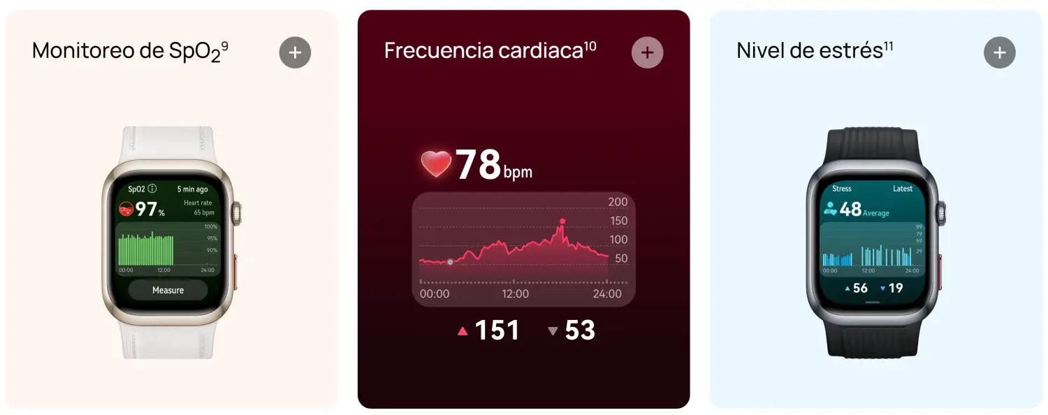 Monitores de salud del Reloj Inteligente Huawei Watch D2 Dorado, presión arterial incluida.
