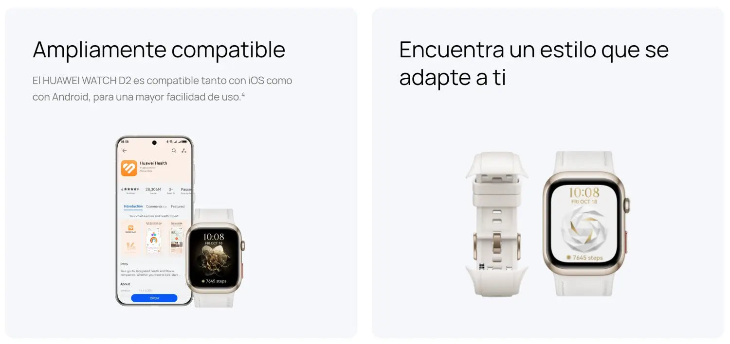 Reloj Inteligente Huawei Watch D2 Dorado con estilo y funcionalidades de presión arterial.