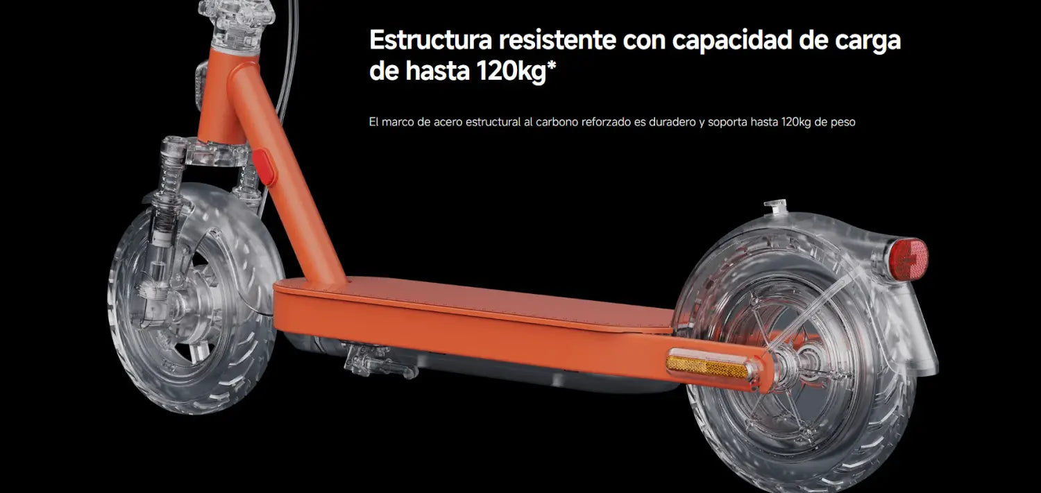 Scooter eléctrico Xiaomi Elite US con marco de acero reforzado y ruedas transparentes