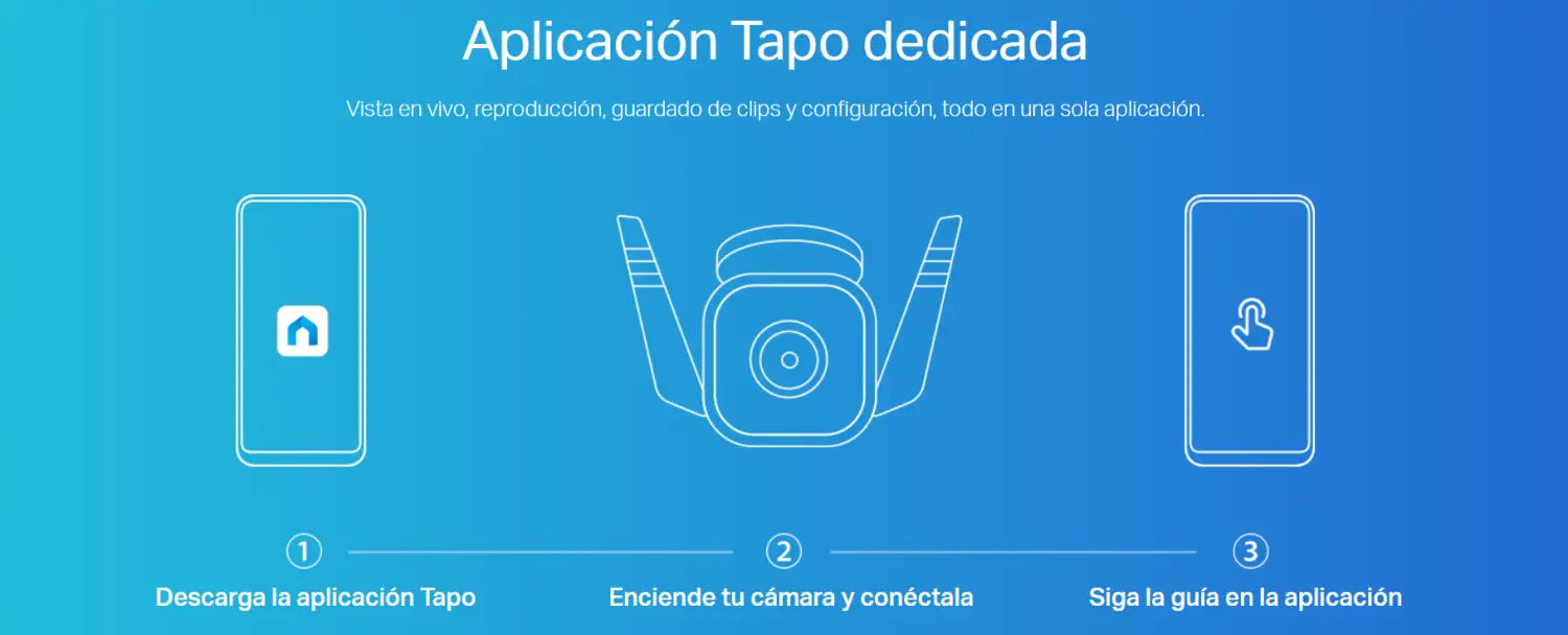 Guía de configuración de la aplicación Tapo para Cámara de Seguridad Inteligente Wi-Fi TP-Link.