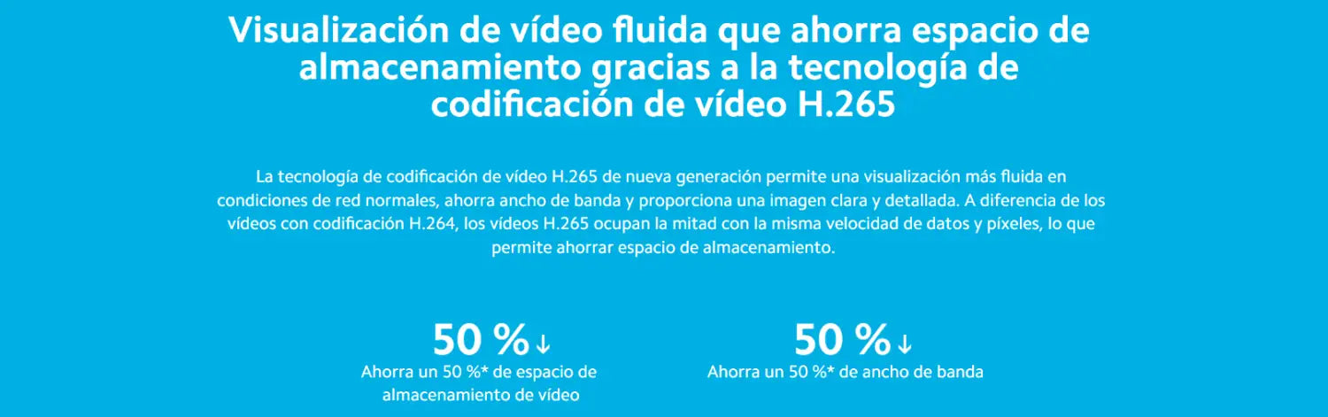 Publicidad de tecnología de compresión de video para Cámara de Seguridad Wi-Fi Inteligente 360° Xiaomi C200.
