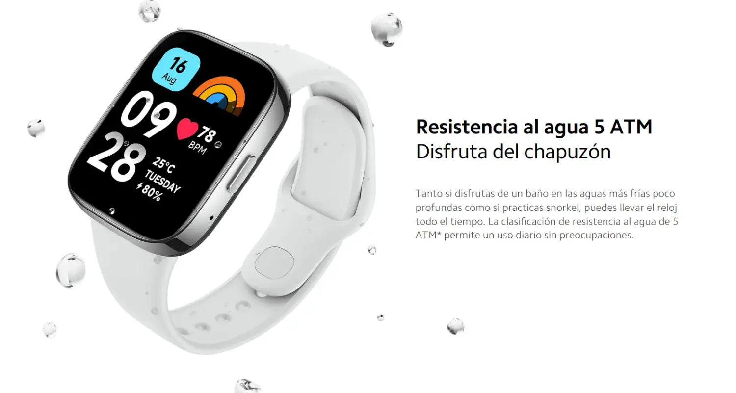 Reloj Inteligente Xiaomi Redmi Watch 3 Active Negro con pantalla grande en Costa Rica.
