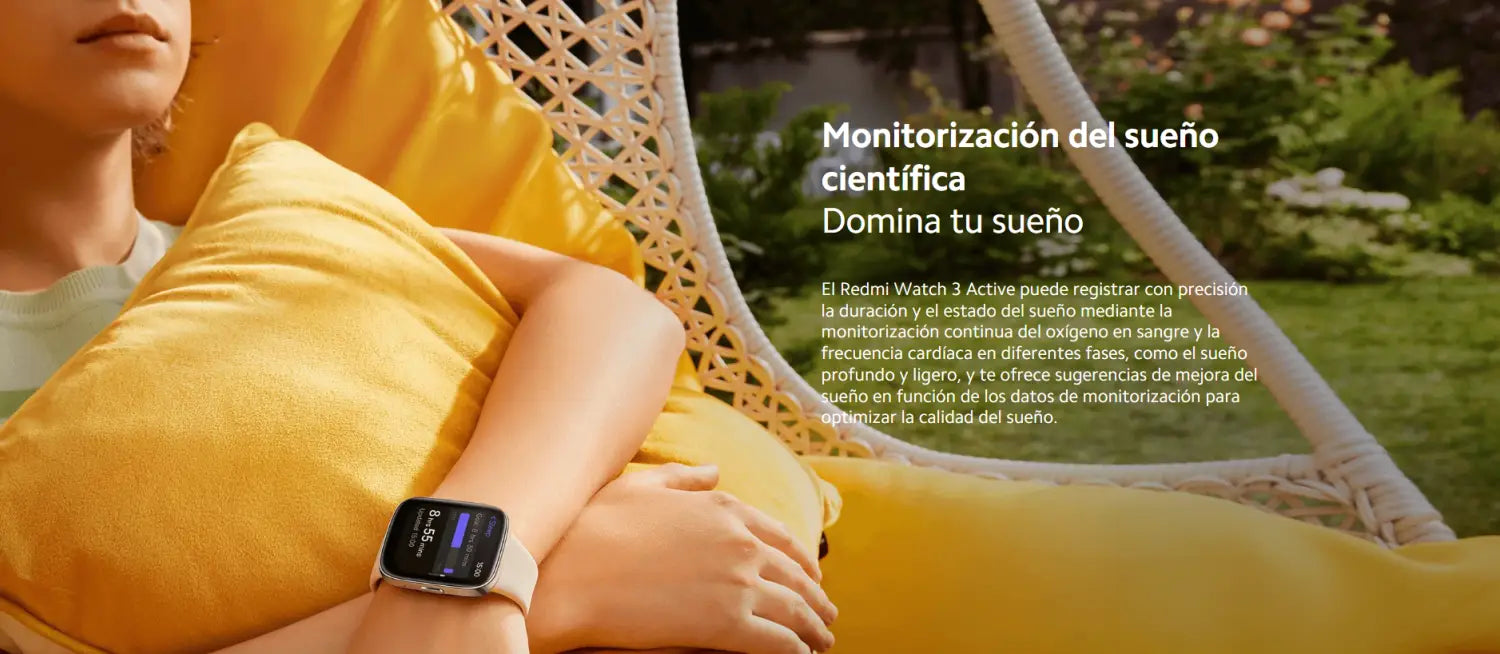 Smartwatch Reloj Inteligente Xiaomi Redmi Watch 3 Active Negro con pantalla grande y monitoreo del sueño en Costa Rica.