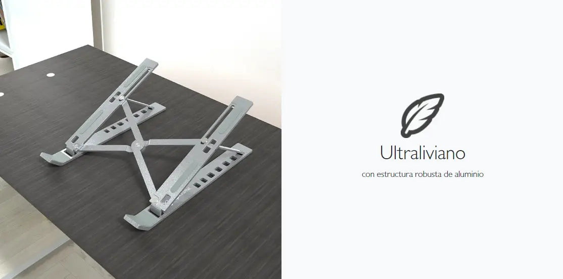 Base para Laptop de Aluminio Klip Xtreme Flexus en Costa Rica, parte posterior ajustable.