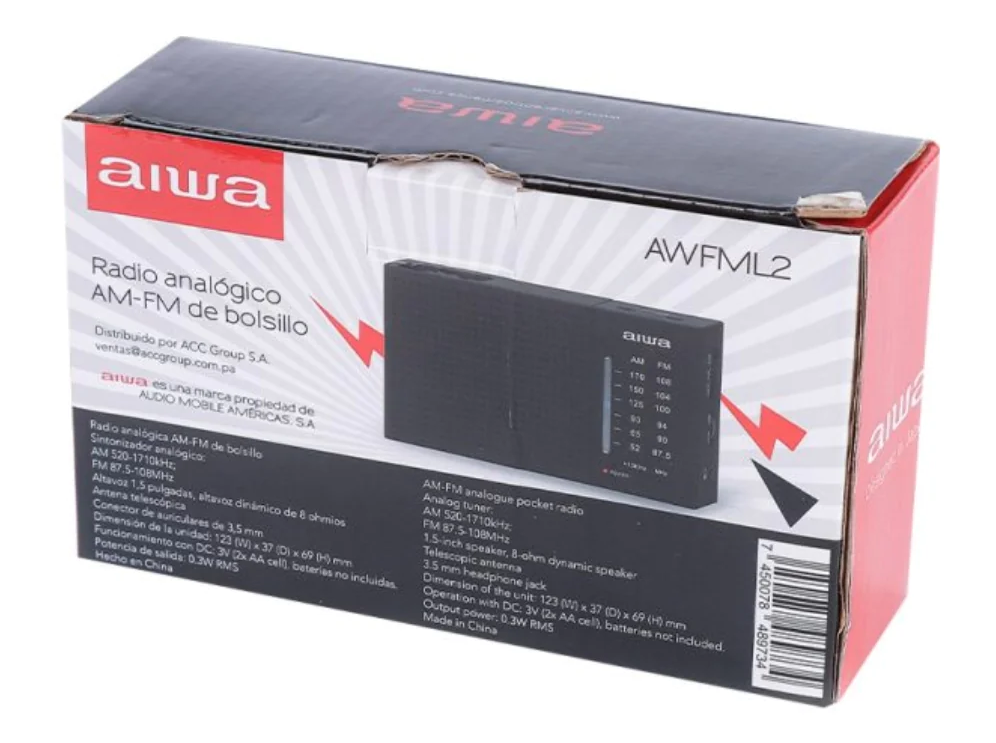 Radio FM de Bolsillo Aiwa (AWFML2) yapcr.com Costa Rica