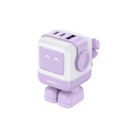 Cargador de Pared - Doble Puerto USB-C + USB-A - 65W - Ugreen Nexode Robot PD GaN Rosado (CD361) yapcr.com Costa Rica