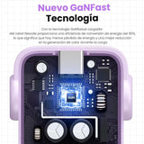 Cargador de Pared - Doble Puerto USB-C + USB-A - 65W - Ugreen Nexode Robot PD GaN Rosado (CD361) yapcr.com Costa Rica