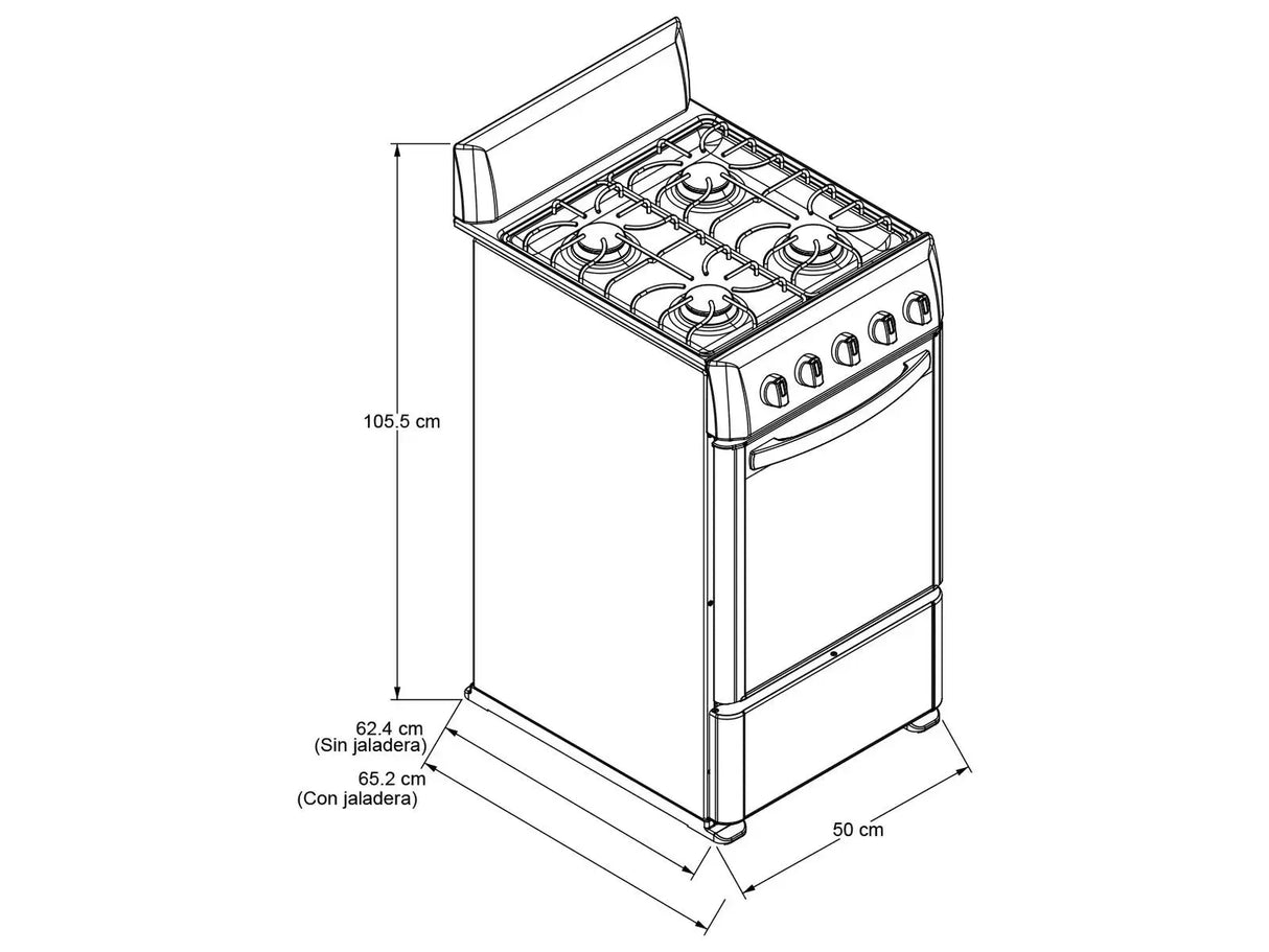 Cocina de Gas 20" 4 Quemadores Acros (NAW1001S) yapcr.com Costa Rica