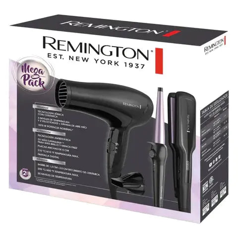 Combo Plancha + Secadora + Rizador Remington (S5520-D3015ML-F)