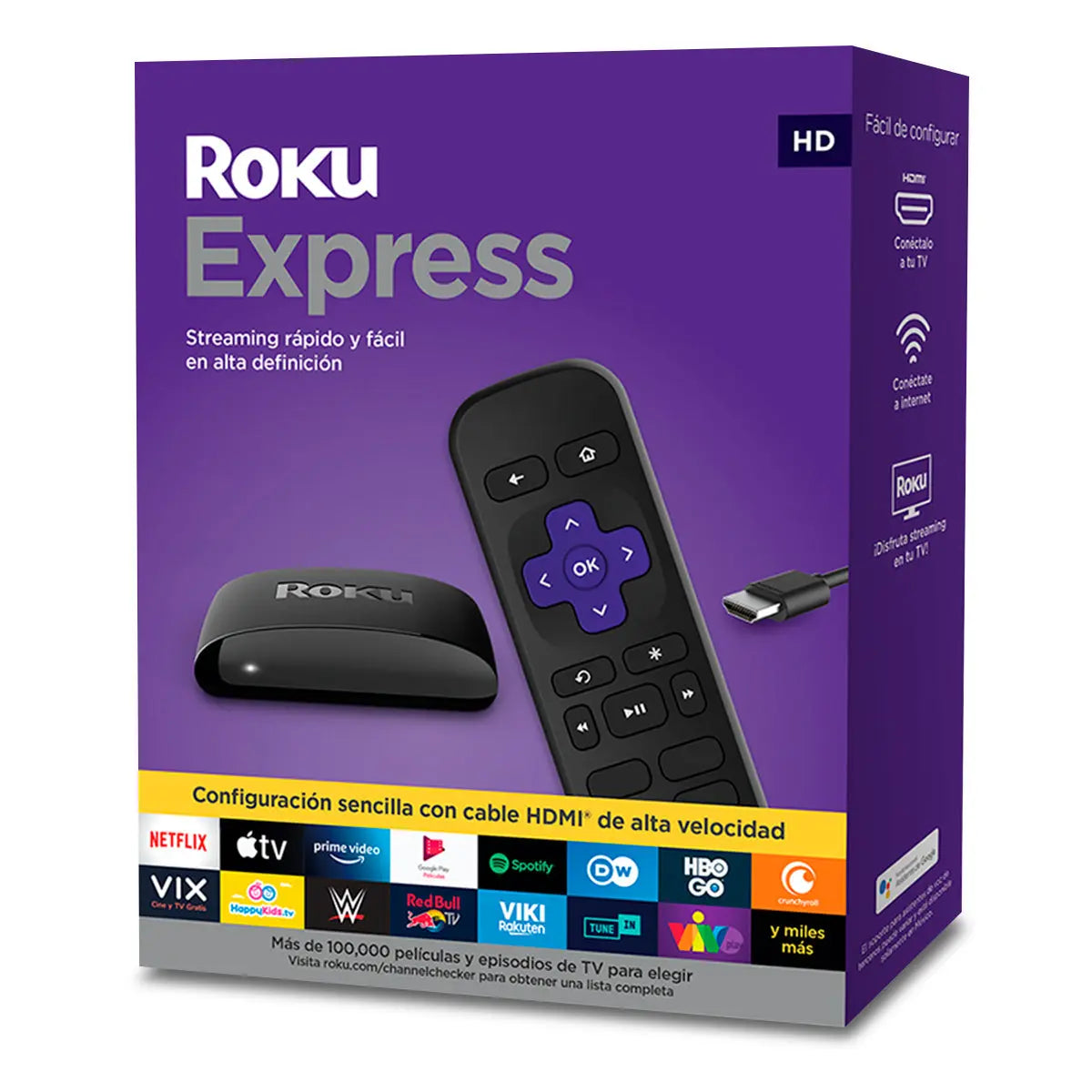 Dispositivo de Streaming HD Roku Express Negro (3960RW)