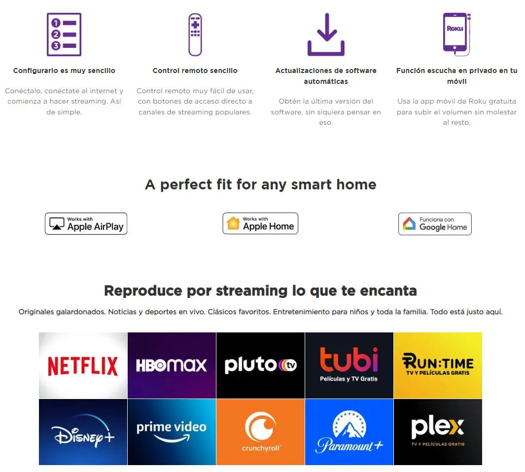 Dispositivo de Streaming HD Roku Express Negro (3960RW)