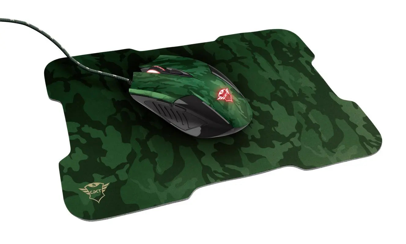 Duo Gaming Mouse + Mouse Pad Trust GXT 781 Rixa Camo Verde (23611)