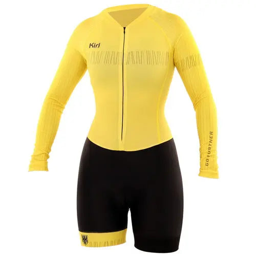 Enterizo para Ciclismo Kiri - Mujer - Talla XS - Amarillo/Negro (BA04801-749) yapcr.com Costa Rica