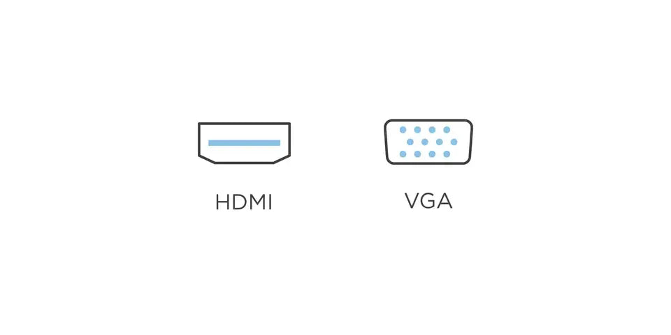Iconos de puerto HDMI y VGA para Monitor Viewsonic VA 22’’ Full HD 1080p.