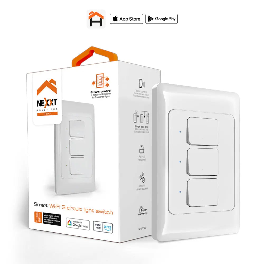 Interruptor de 3 Circuitos Inteligente Wi-Fi Nexxt (NHE-T100)