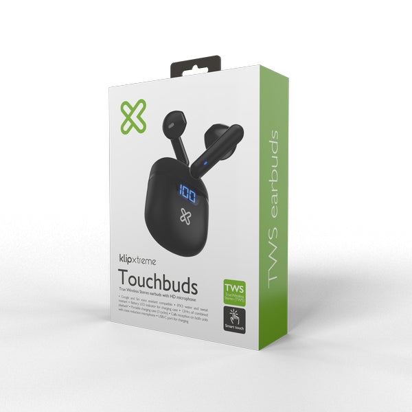 Audífonos Inalámbricos Klip Xtreme TouchBuds KTE-006BK yapcr.com Costa Rica