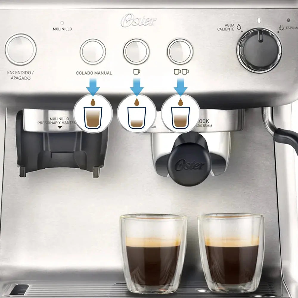 Máquina para Café Espresso con Molino Integrado Oster Perfect Brew (BVSTEM7300) yapcr.com Costa Rica