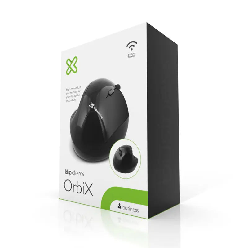 Mouse Inalámbrico Ergonómico Orbix Klip Xtreme (KMW-500BK)