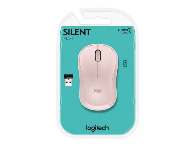 Mouse Inalámbrico Logitech M220 Silent Rosa (910-006126)