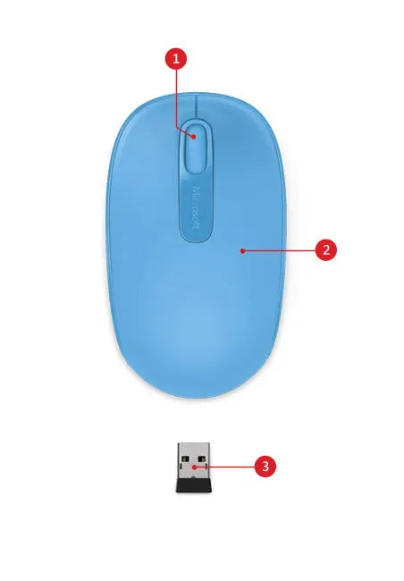 Mouse Inalámbrico Microsoft Mobile 1850 Celeste (U7Z-00055)