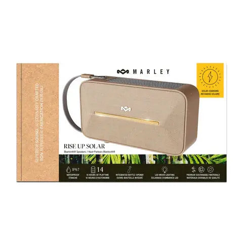 Parlante Inalámbrico Portátil con Panel Solar House of Marley Rise Up Solar Crema (EM-JA035-CE) yapcr.com Costa Rica