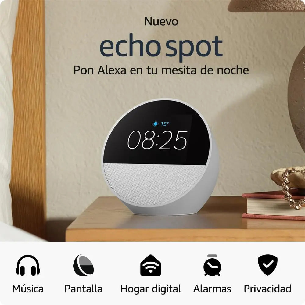 Parlante Inteligente con Pantalla Amazon Echo Spot Blanco Glaciar con Alexa (B0BFCBKXWLW) yapcr.com Costa Rica