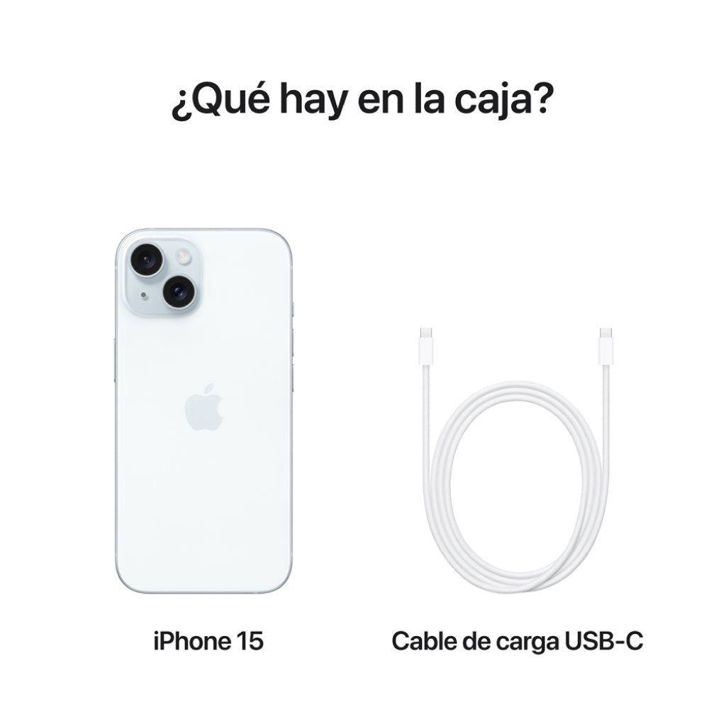 Teléfono Celular Apple iPhone 15 - 128 GB - Azul (MTP43BE/A) yapcr.com Costa Rica