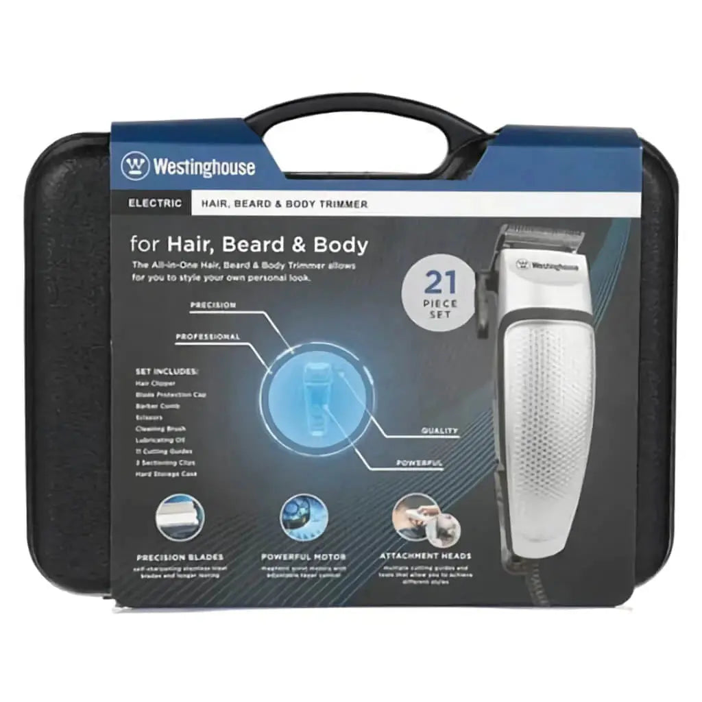 Rasuradora Todo en 1 para Cabello, Barba y Cuerpo 21 Piezas Westinghouse (WH1143)