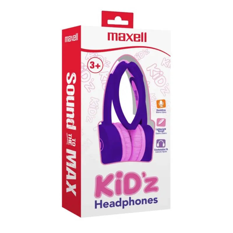 Audífonos Alámbricos para Niños Maxell KZ-13 Con Micrófono Morado/Rosado (347673)