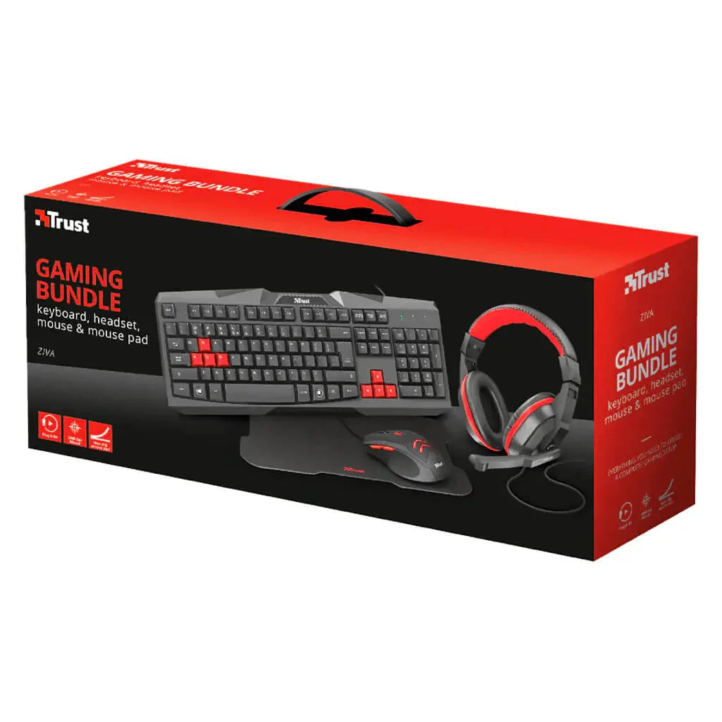 Set Gaming Alámbrico 4 en 1 Trust Ziva Negro (22312)