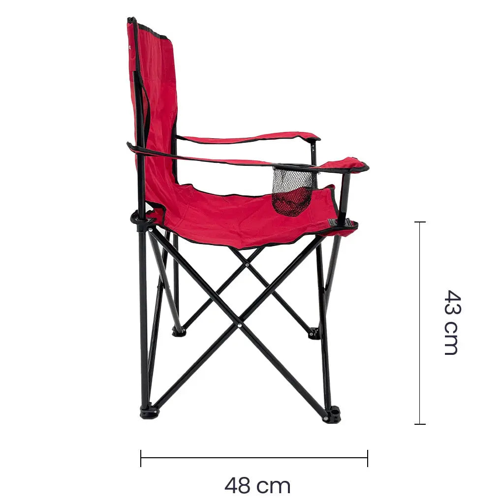 Silla Plegable de Camping con Apoyabrazos Roja Tokoa (EX-7153) yapcr.com Costa Rica