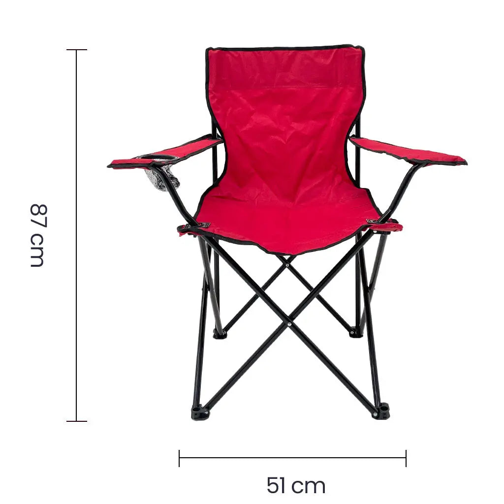 Silla Plegable de Camping con Apoyabrazos Roja Tokoa (EX-7153) yapcr.com Costa Rica