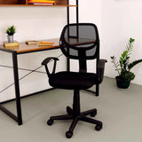 Silla Secretarial de Malla Negra con Brazos y Respaldo Fijo Tokoa (OS-2026) yapcr.com Costa Rica