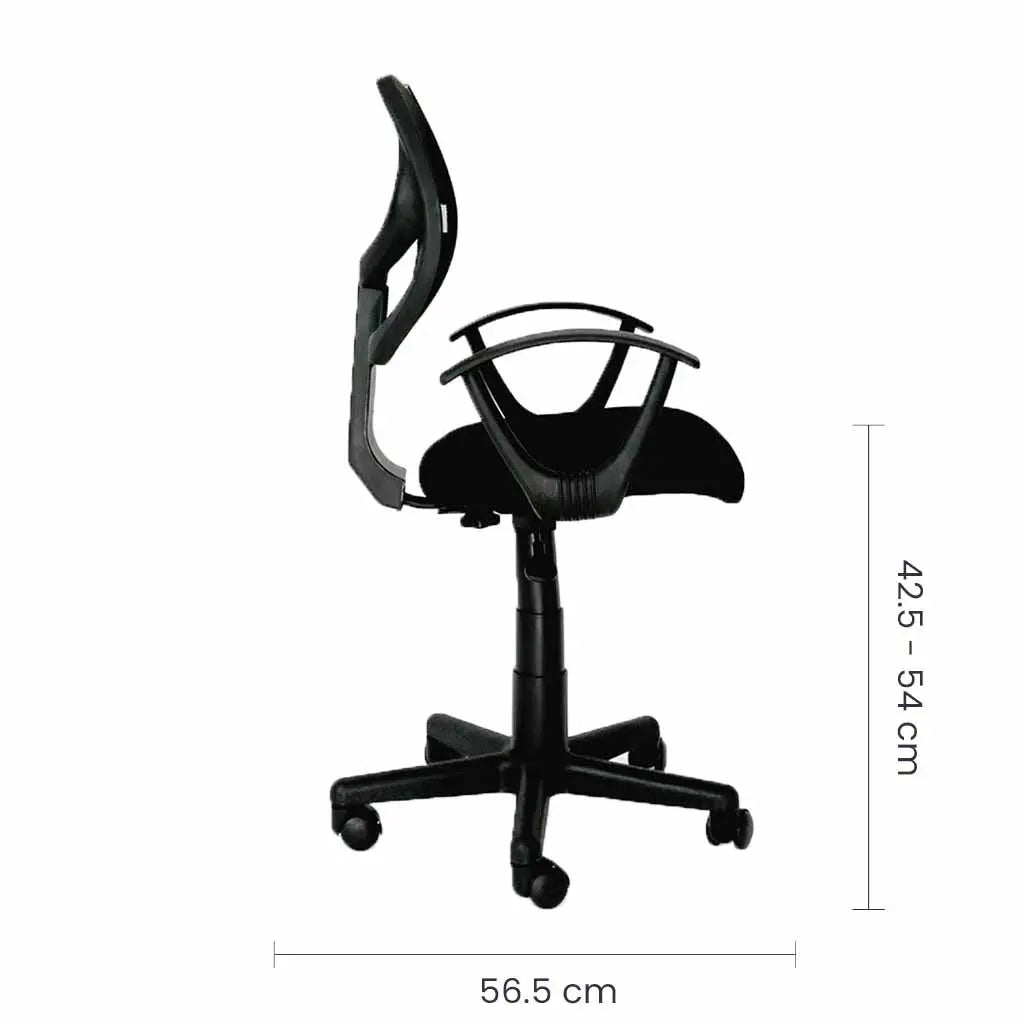 Silla Secretarial de Malla Negra con Brazos y Respaldo Fijo Tokoa (OS-2026) yapcr.com Costa Rica